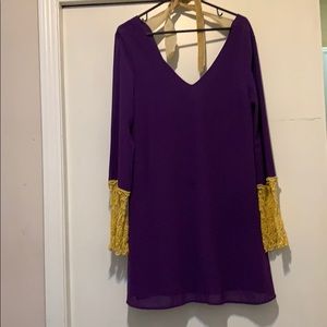 Purple and gold dress